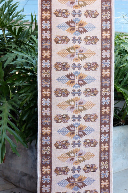 Tapete Passadeira Kilim Antep 60x180cm Marrom DES 001