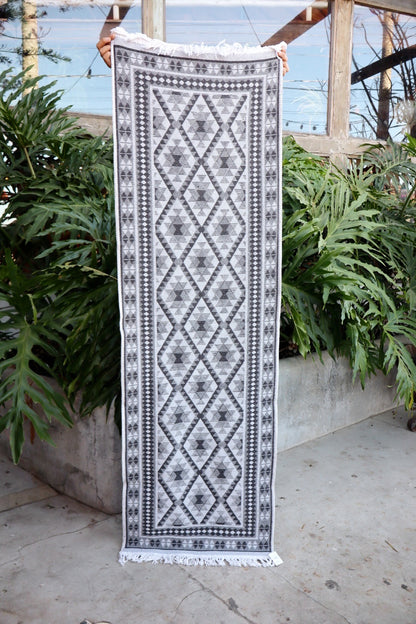 Tapete Passadeira Kilim Antep 60x180cm Cinza DES 006