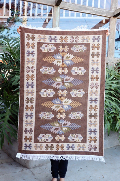 Tapete Kilim Antep 1,00x1,50m Marrom DES 001