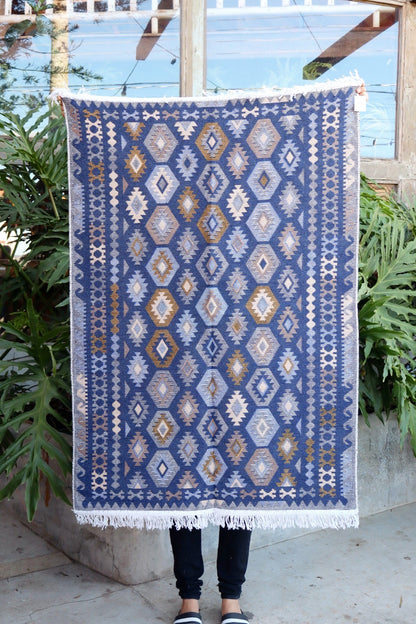Tapete Kilim Antep 1,00x1,50m Azul DES 003