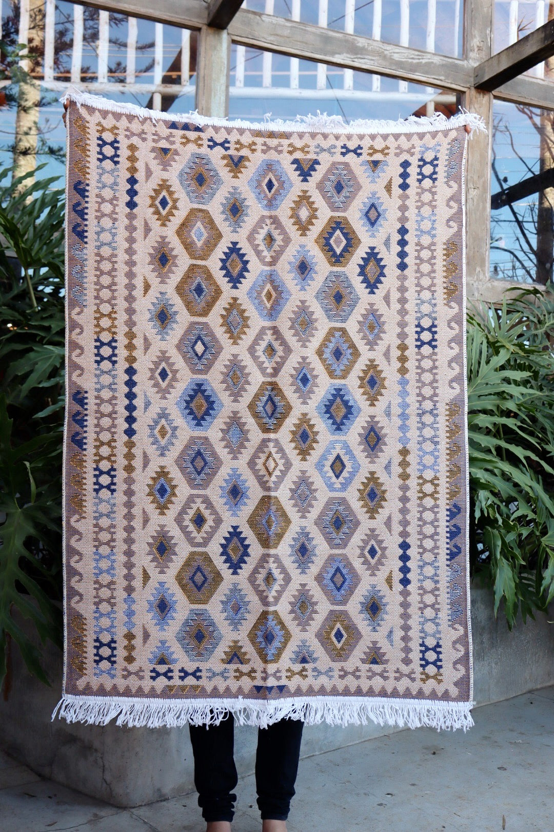 Tapete Kilim Antep 1,00x1,50m Azul DES 003