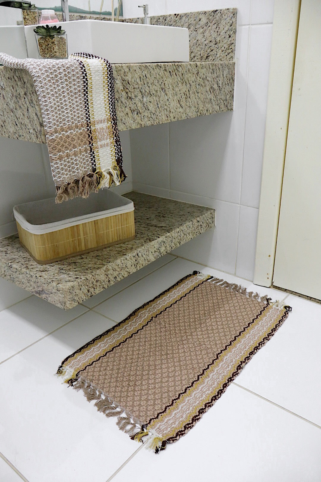 Kit 2 Peças de Lavabo Coroa Café com Leite