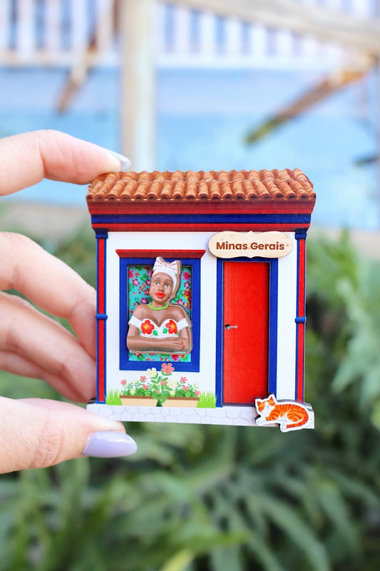 Ímã de Geladeira Namoradeira Porta Vermelha