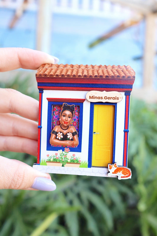 Ímã de Geladeira Namoradeira Porta Amarela