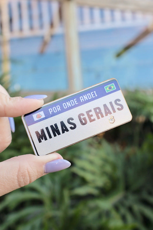 Ímã de Geladeira Placa Mercosul Minas Gerais