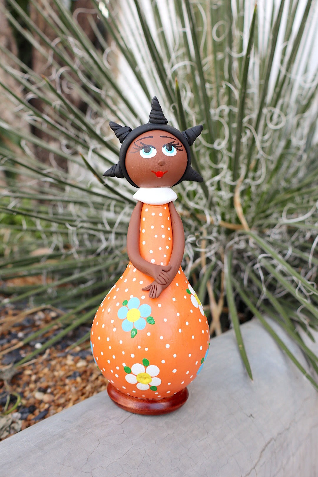 Boneca Baianinha em Cabaça Laranja