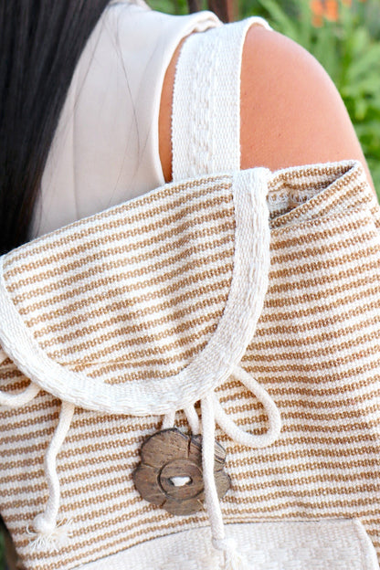 Mochila / Bolsa Listrada Bege