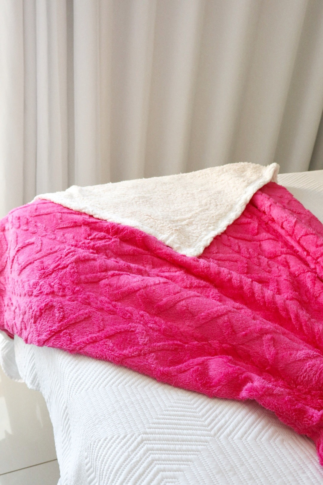 Manta Com Sherpa Glamour Casal Rosa 1,90x2,10m