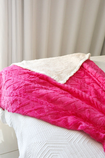 Manta Com Sherpa Glamour Casal Rosa 1,90x2,10m