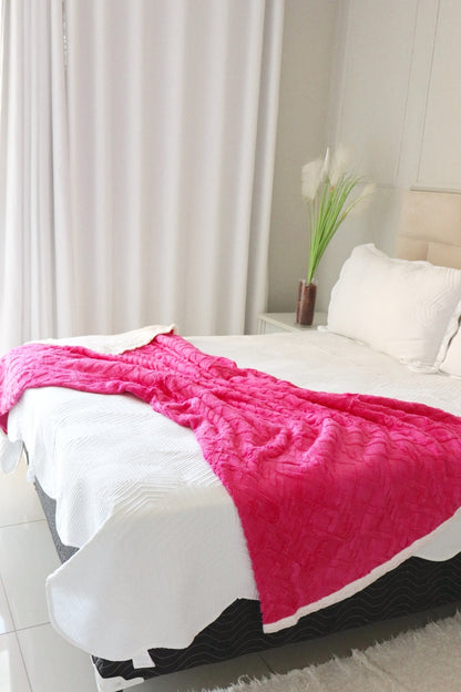 Manta Com Sherpa Glamour Casal Rosa 1,90x2,10m