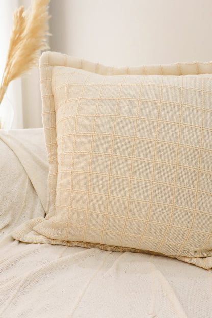 Capa de Almofada Decorativa em Algodão Lisa Cru 45x45