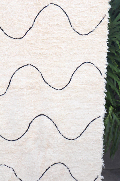 Tapete Médio Algodão Bordado Ondas 1,00x1,50m