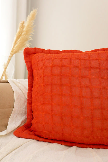 Capa de Almofada Decorativa em Algodão Lisa Laranja 45x45
