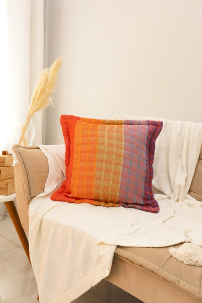 Capa de Almofada Decorativa em Algodão Arco Íris 45x45