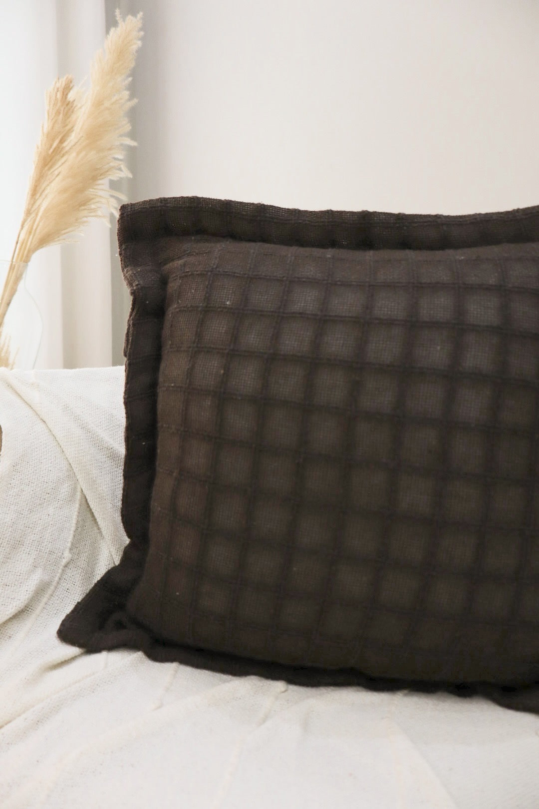 Capa de Almofada Decorativa em Algodão Lisa Marrom Café 45x45