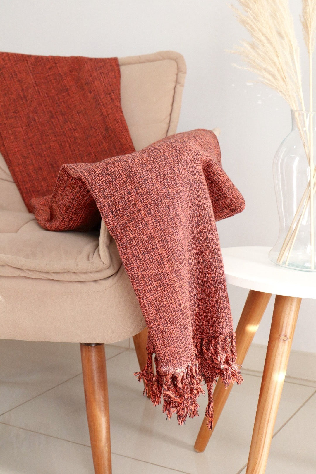 Manta para Sofá Básica Gigante Casal Terracota Mesclada 1,80x2,20m