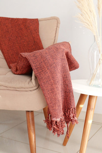 Manta para Sofá Básica Gigante Casal Terracota Mesclada 1,80x2,20m