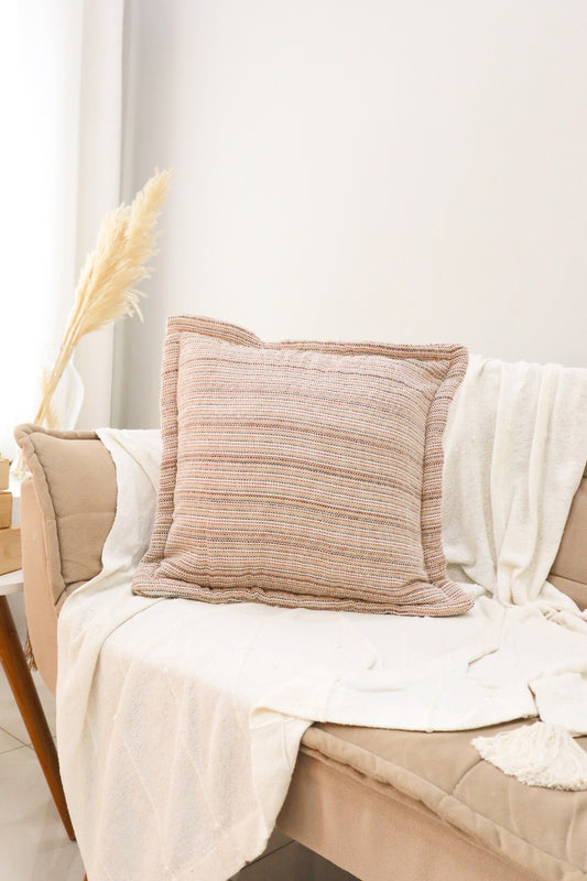 Capa de Almofada Decorativa em Algodão Nude Mesclada 45x45