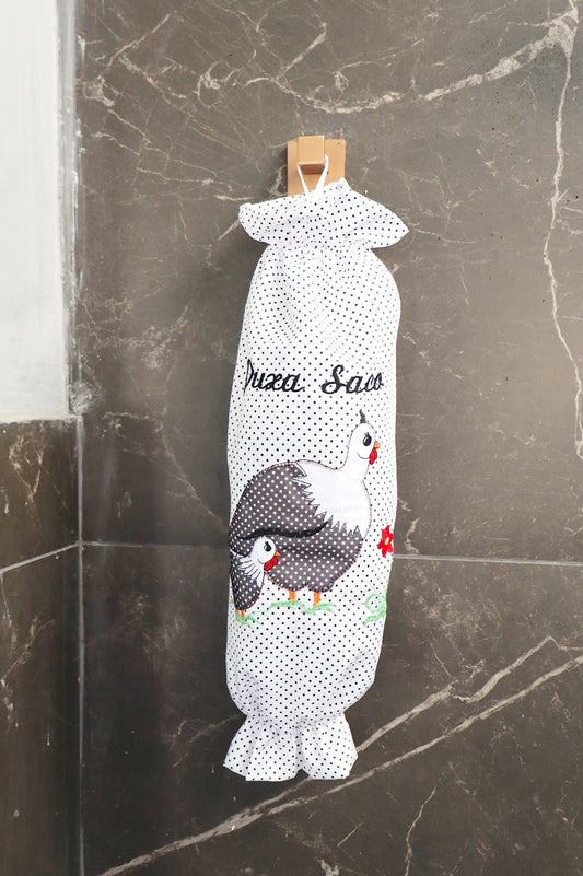 Puxa Saco Oxford Galinha d'Angola Branco