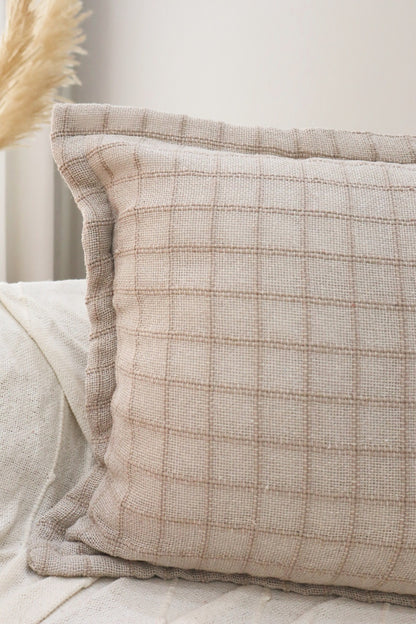 Capa de Almofada Decorativa em Algodão Lisa Nude 45x45