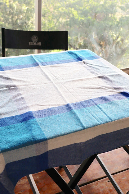 Toalha de Mesa Quadrada Cobre Lanche Xadrez Azul 0,85x0,85m