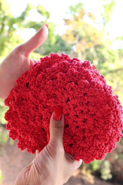 Kit 6 Porta Copos / Descanso Para Copos Crochê Vermelho