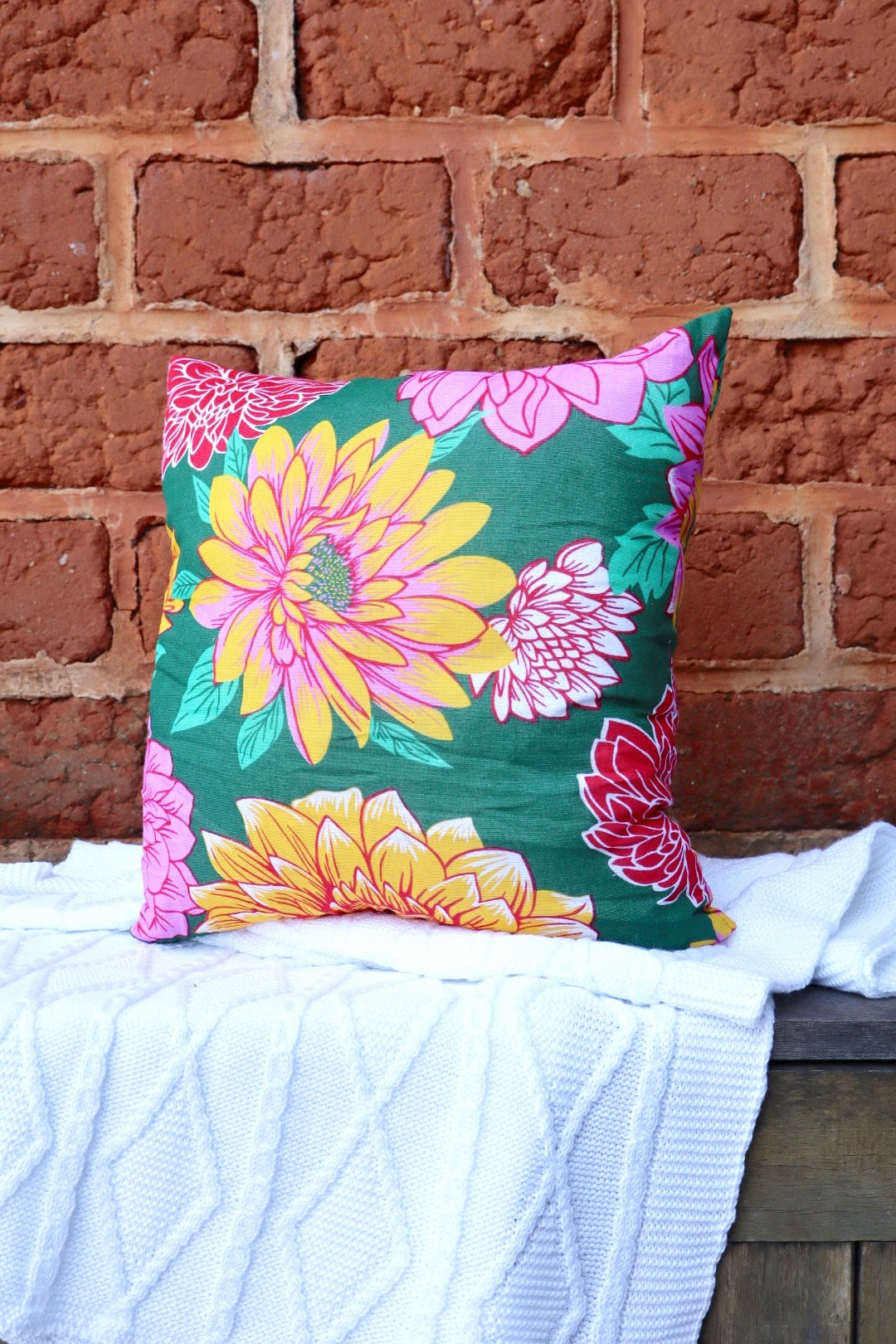 Capa de Almofada Chita Verde 65x65