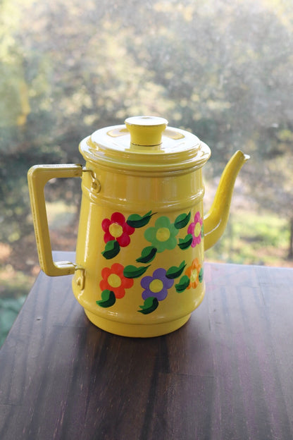 Bule Alumínio Pintado Amarelo