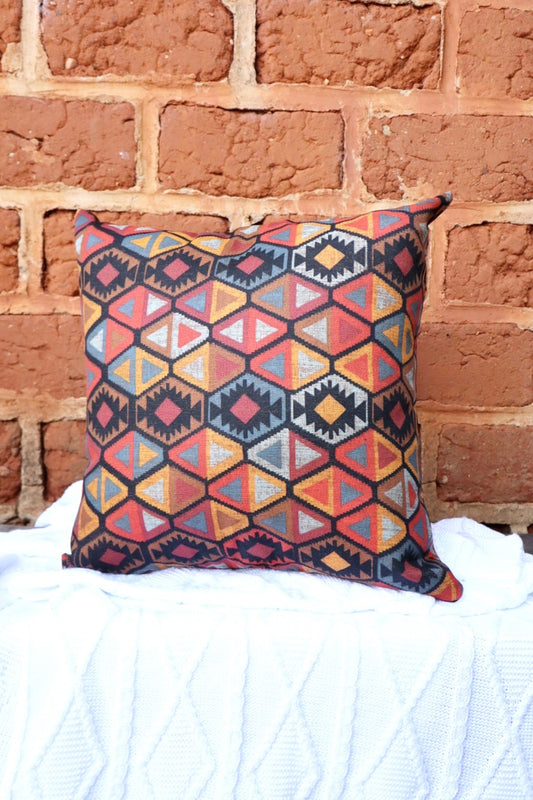 Capa de Almofada em Gorgurinho Geométrica 45x45