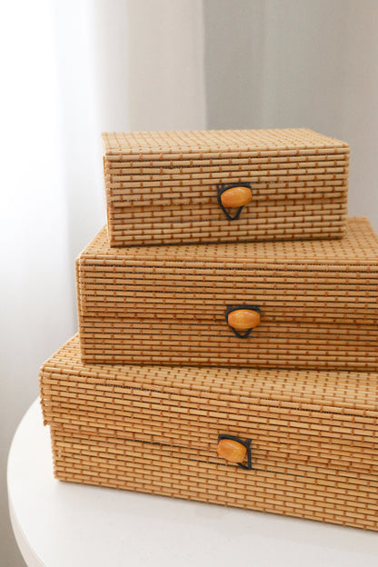 Caixa Organizadora De Bambu 3 Peças