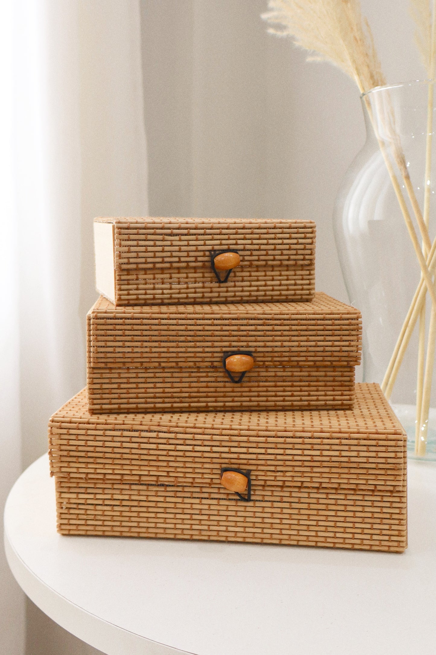 Caixa Organizadora De Bambu 3 Peças