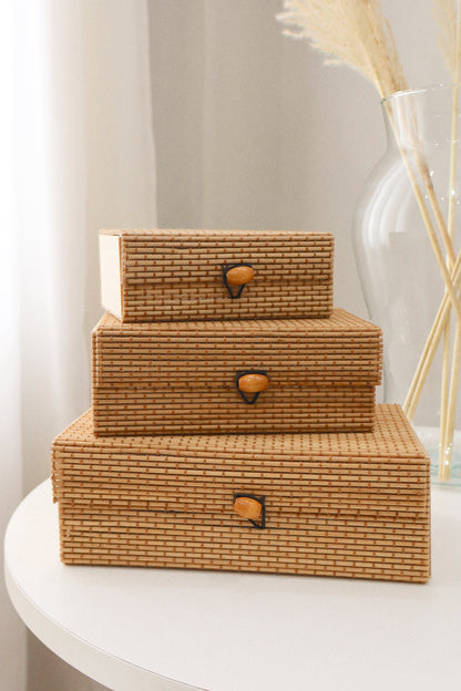 Caixa Organizadora De Bambu 3 Peças