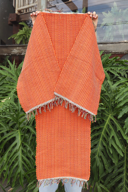 Jogo de Passadeira Malha com 3 Peças Laranja Mini