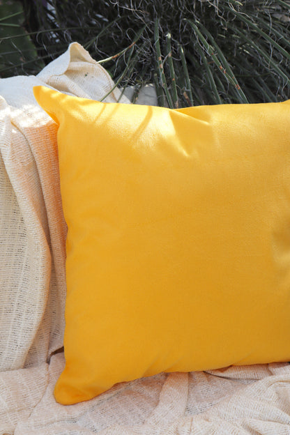 Capa de Almofada Suede Lisa Amarela 45x45