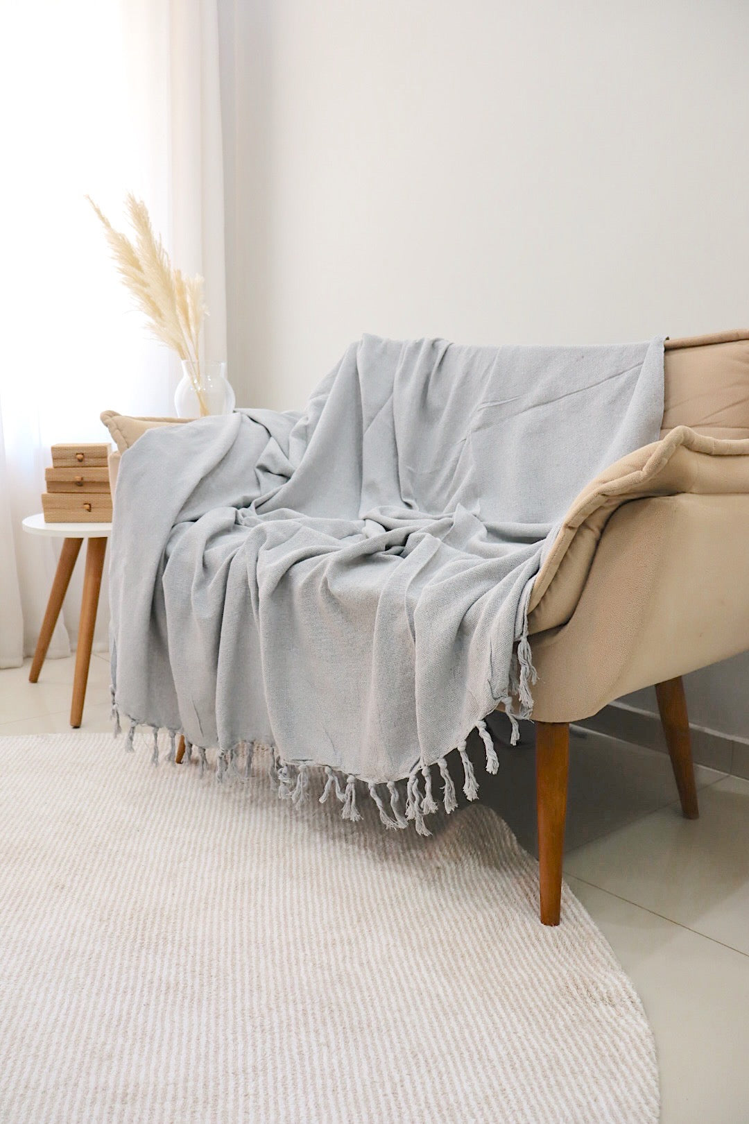 Manta para Sofá Básica Gigante Casal Cinza 1,80x2,20m