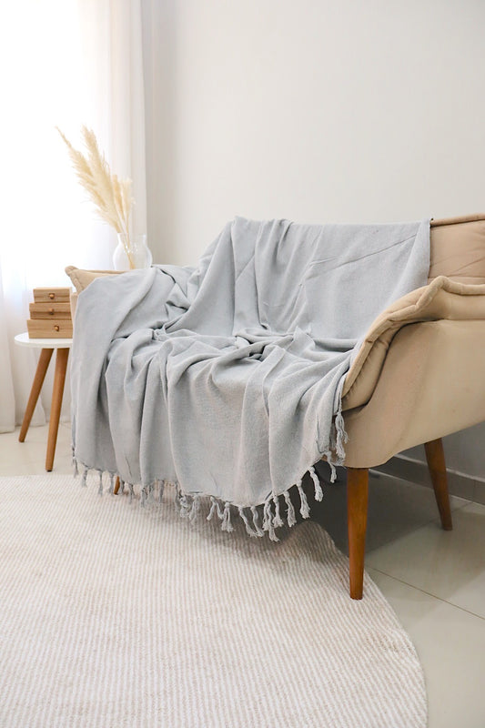 Manta para Sofá Básica Gigante Casal Cinza 1,80x2,20m