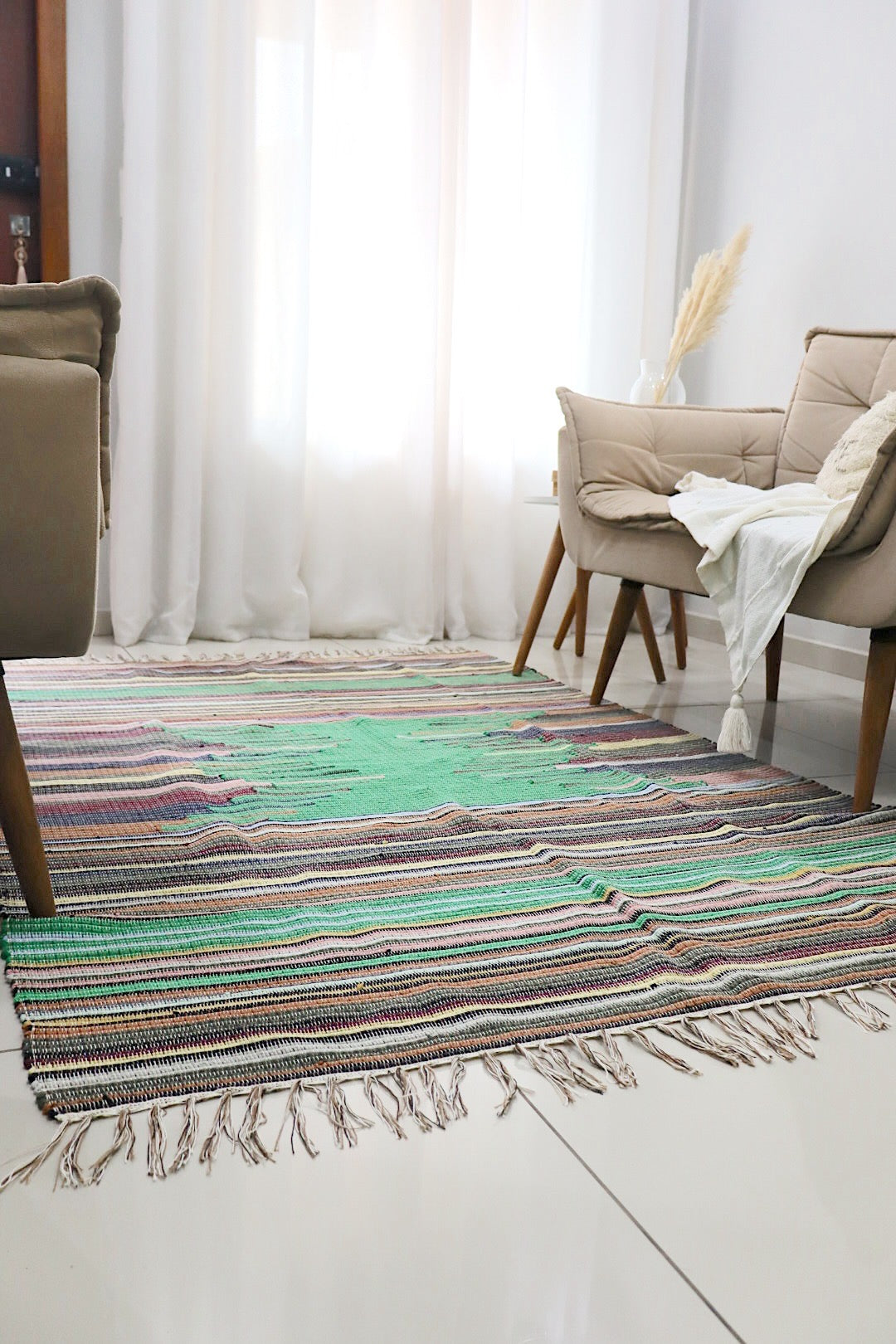 Tapete de Bico Verde em Malha 1,50x2,00m