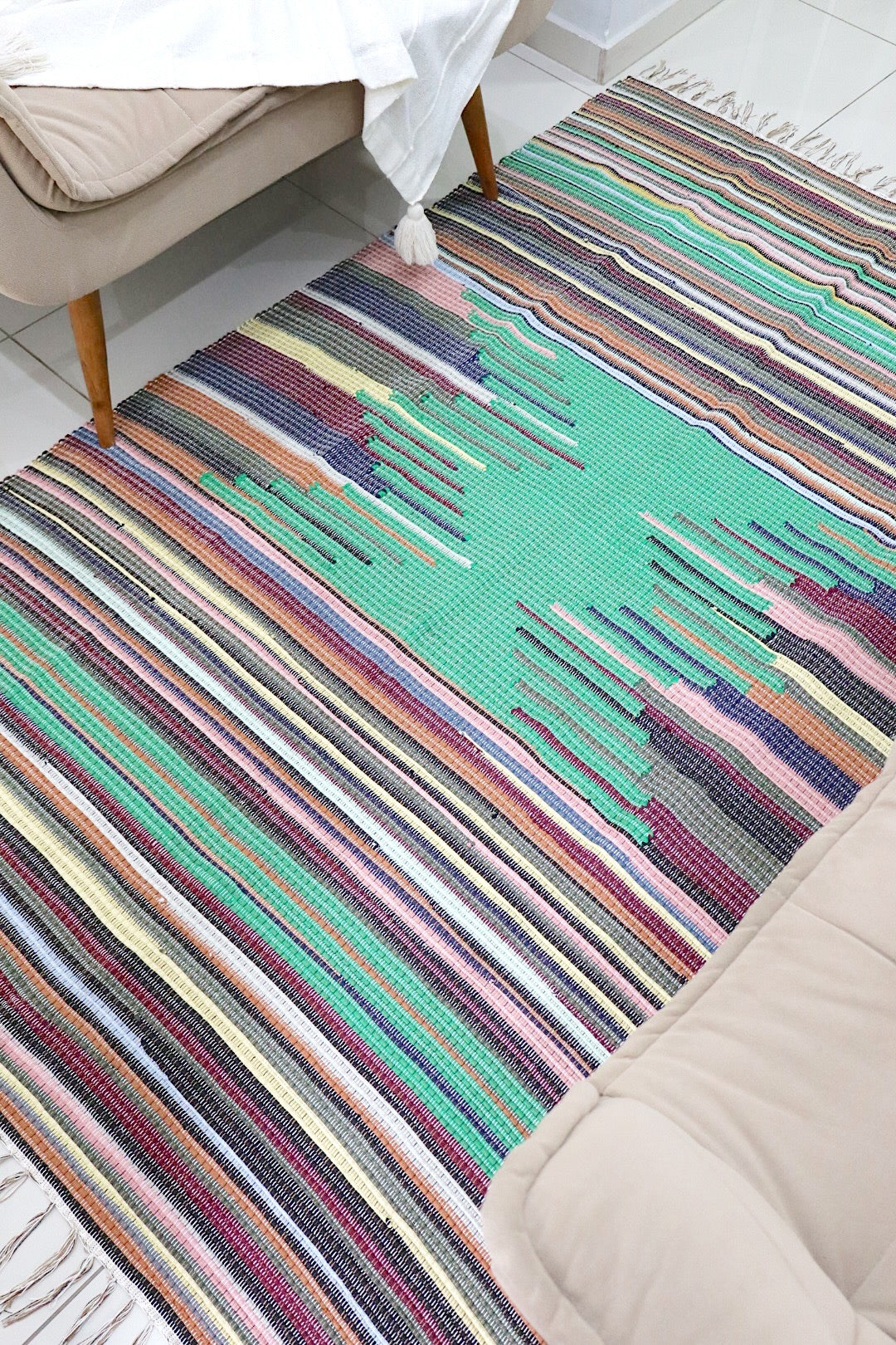 Tapete de Bico Verde em Malha 1,50x2,00m