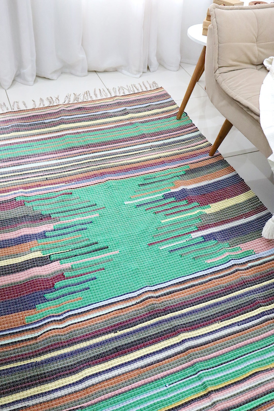 Tapete de Bico Verde em Malha 1,50x2,00m