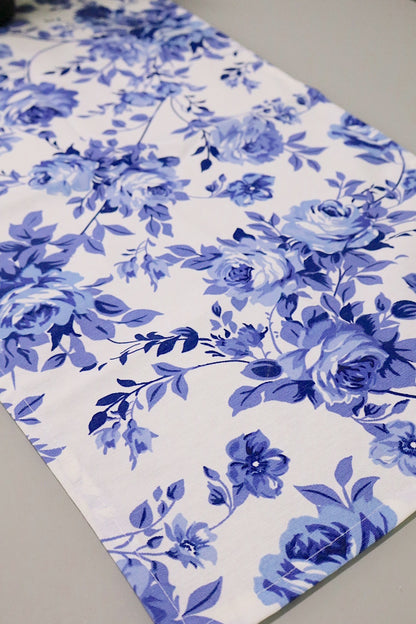 Caminho de Mesa Impermeável Belize Floral Azul