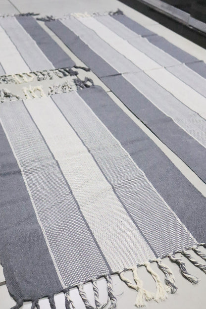 Jogo de Passadeira com 3 Peças em Algodão Comum Cinza