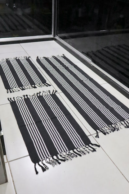 Jogo de Passadeira com 3 Peças em Algodão Comum P&B