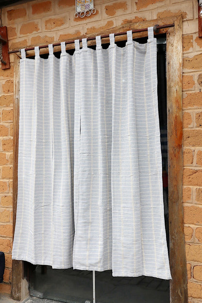 Cortina Algodão Havana Cinza Com Alça 1,80x2,00m