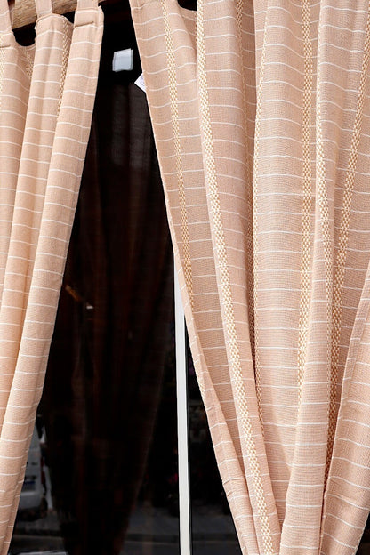 Cortina Algodão Havana Bege Com Alça 1,80x2,00m