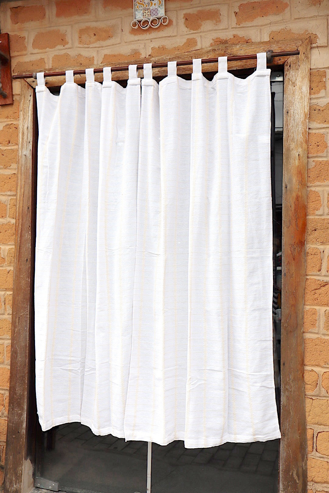 Cortina Algodão Havana Branca Com Alça 1,80x2,00m