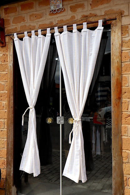 Cortina Algodão Havana Branca Com Alça 1,80x2,00m