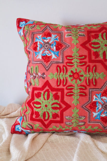 Capa de Almofada Bordada em Linho Indiana 45x45 EST02