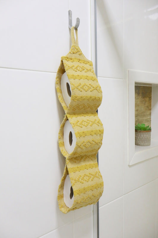 Porta Papel Higiênico 3 Lugares Algodão Riachuelo Amarelo