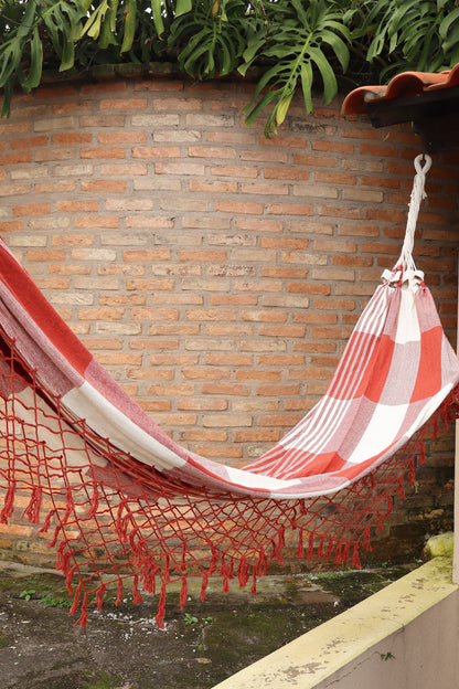 Rede de Descanso Simples Xadrez Terracota