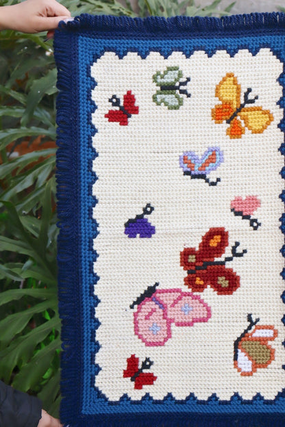 Tapete Arraiolo 0,46x0,73m Azul